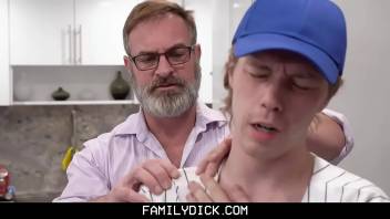 Skinny Fit Stepson Cums In Stepdad's Mouth
